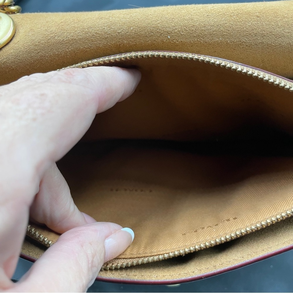 Coach Parker Color block Signature Pebbled leather with Tea Rose appliqué - Picture 13 of 15